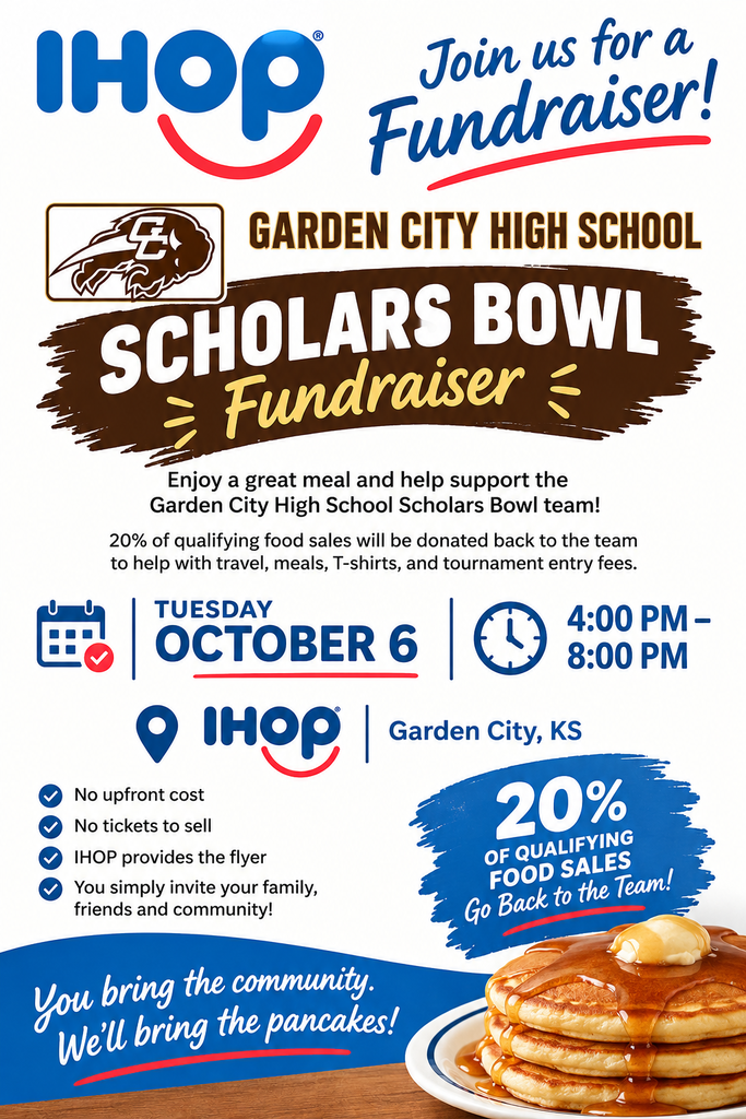 Fundraiser IHOP GCHS Scholars Bowl 