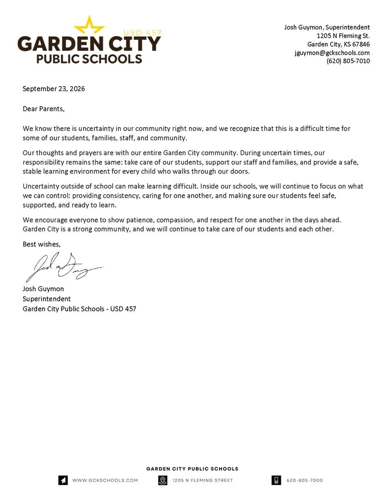 Superintendent letter 