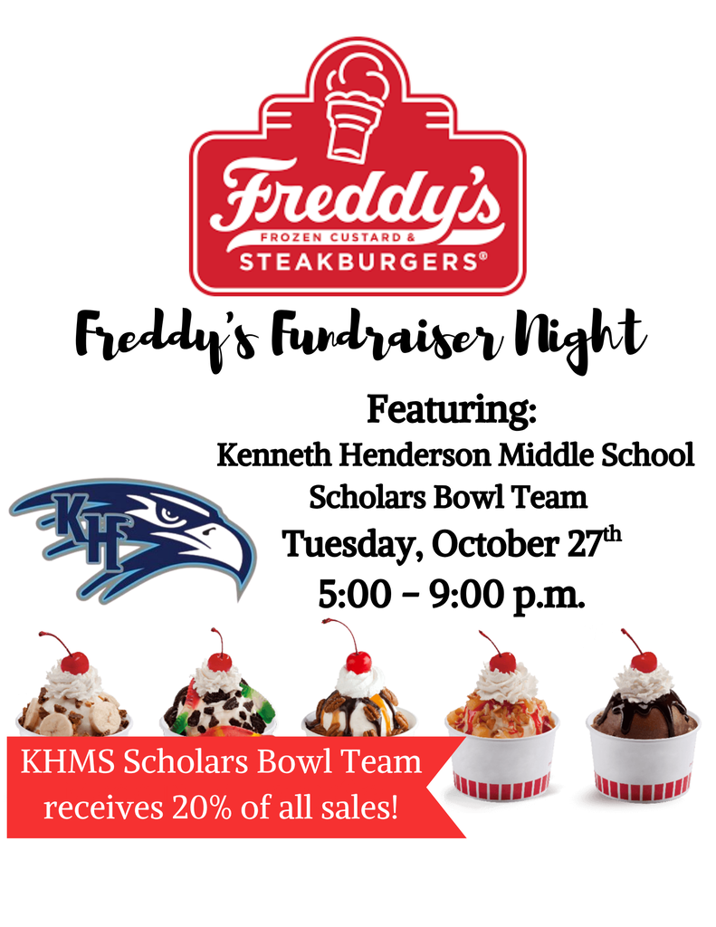 Freddy's Fundraiser KHMS Scholars Bowl Team