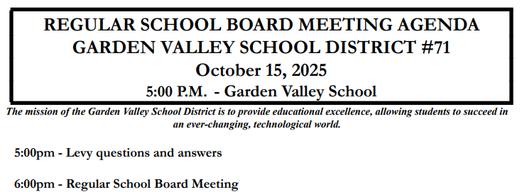 GVSD School Board meeting - October 15, 2025