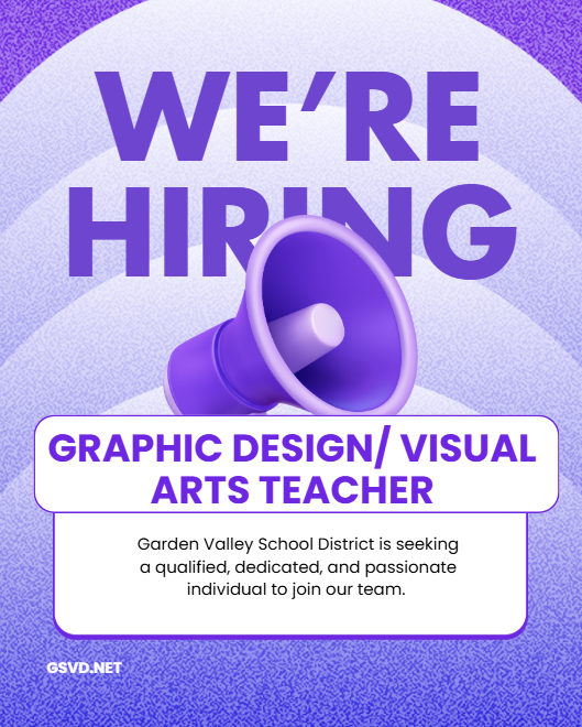 Hiring Graphic Design/ Visual Arts teacher