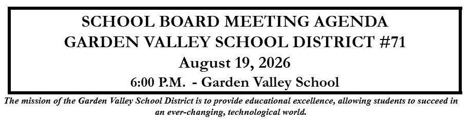 August 19, 2026 School Board meeting