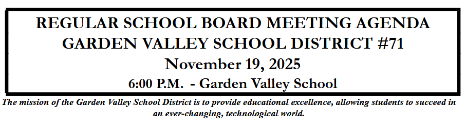 November 19th- School Board meeting