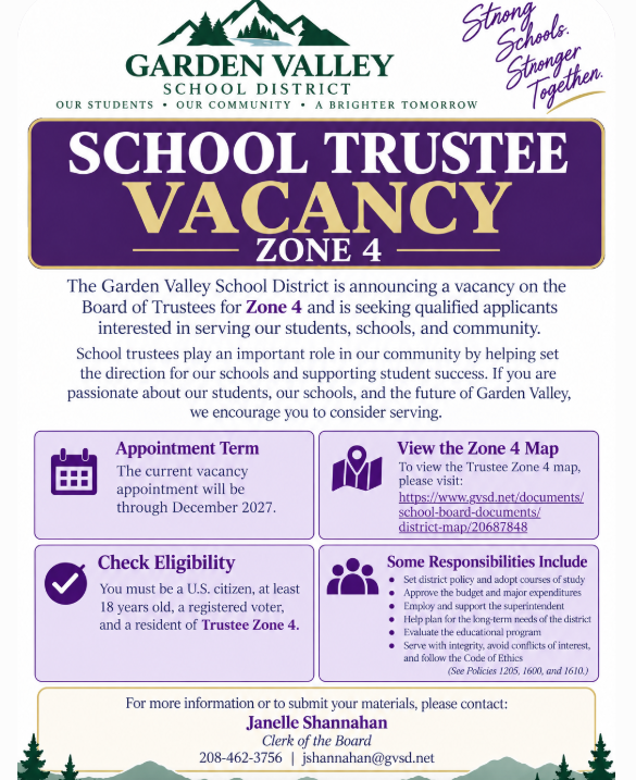 School Board Trustee Vacancy- Zon e 4
