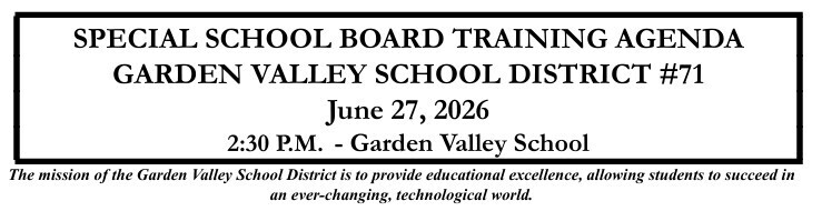School Board training - Tomorrow at 2:30pm