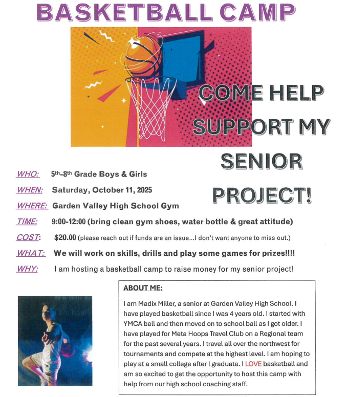 Basketball camp- October 11th - 5th-8th graders