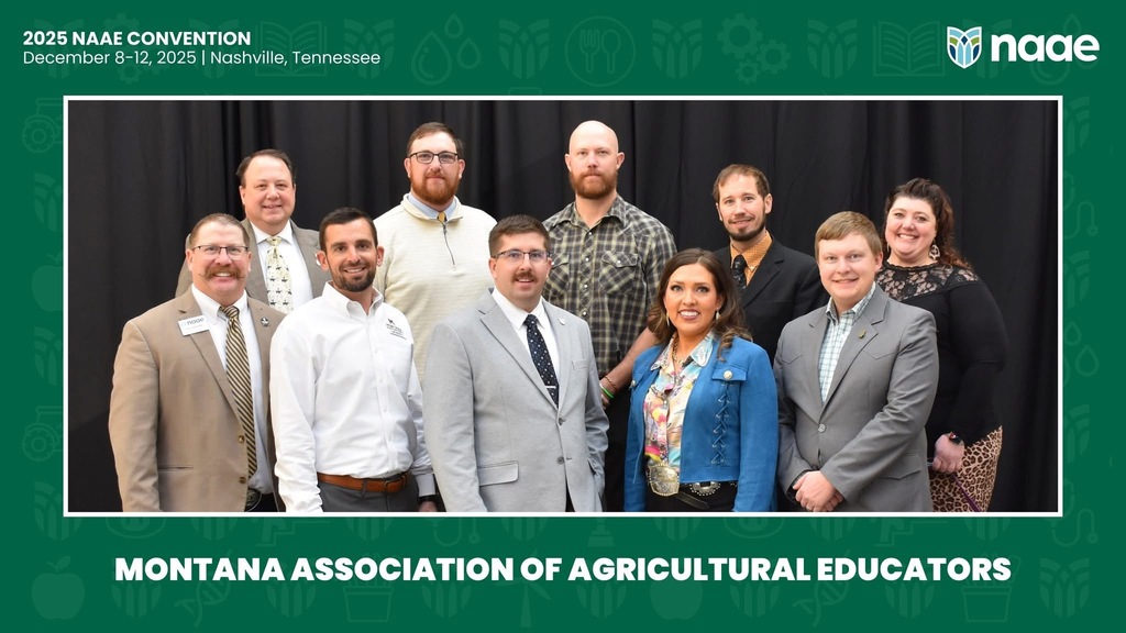 A group photo of ten people that made up the Montana Association of Agricultural Eductors delegation at the NAAE convention.