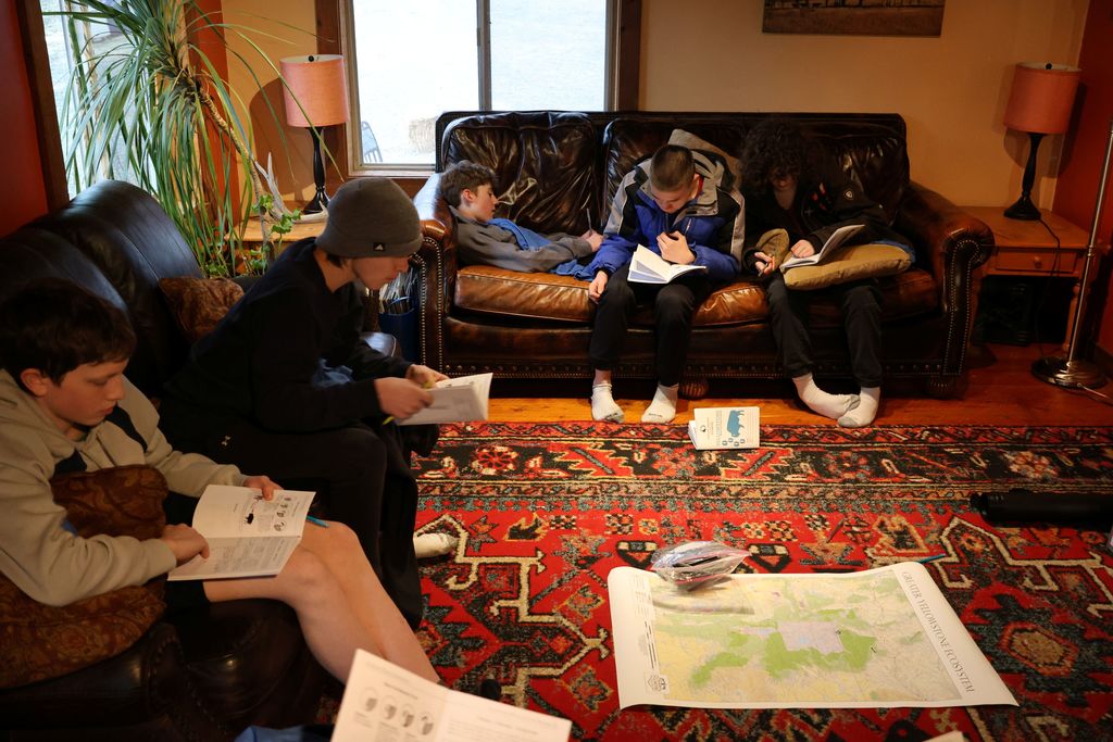 Students learning about the GYE