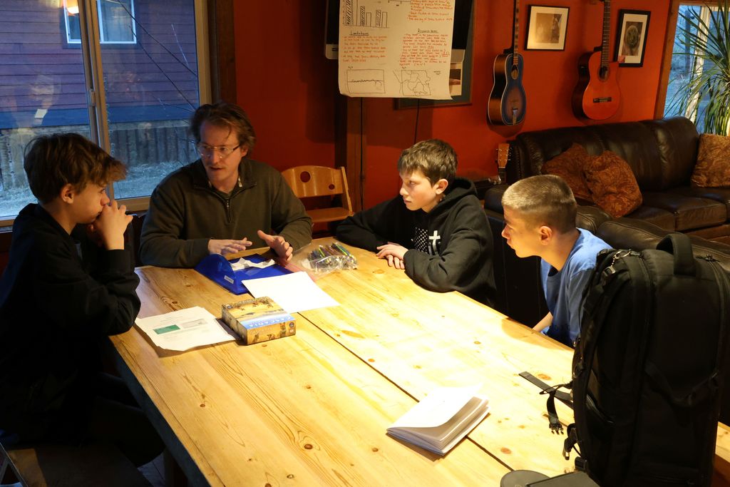 Students researching