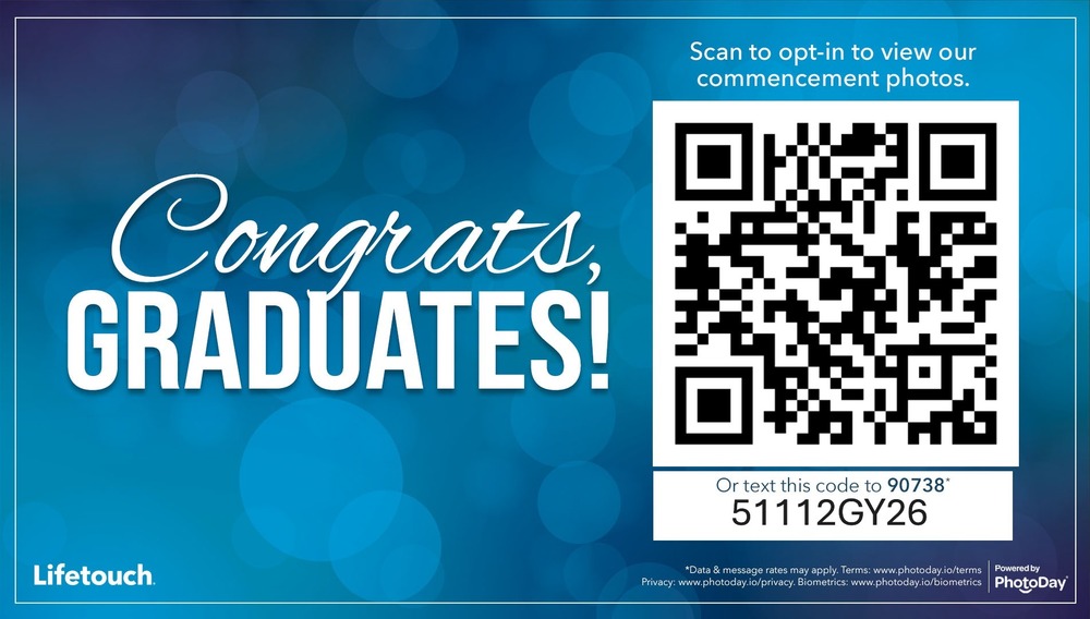 QR code for class of 2026 Graduation ceremony photos