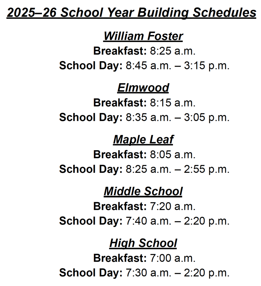 Building Schedules 25 26