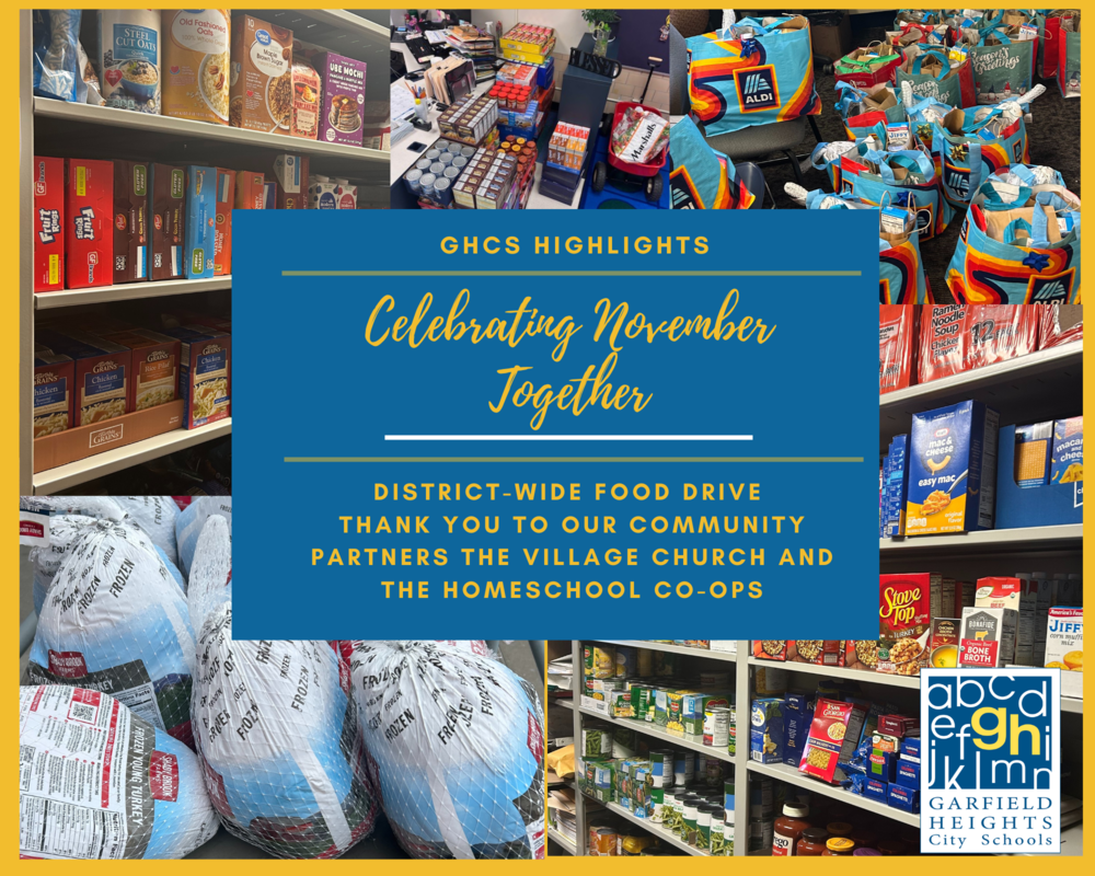 GHCSD food pantry flyer and photo collage