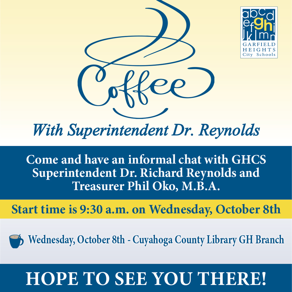 Coffee Talk Wednesday at 9:30 AM at Cuyahoga County Library GH Branch