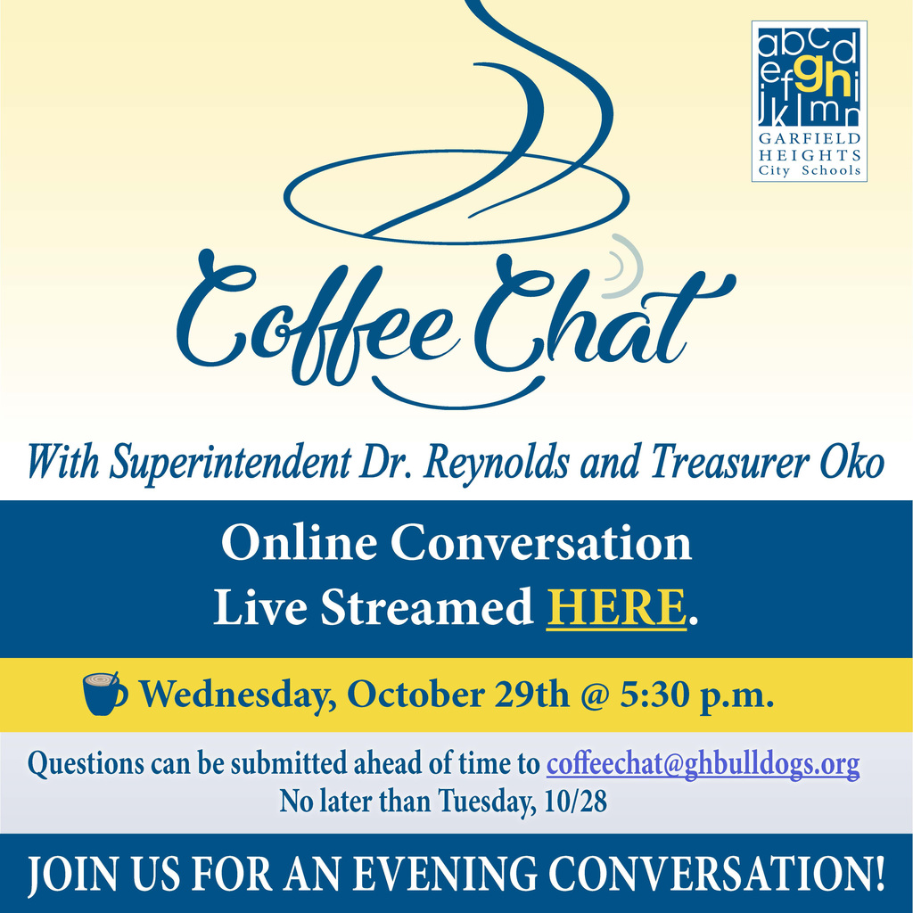 Evening Coffee Chat with Dr. Reynolds and Treasurer Oko : Wednesday October 29, 2025 @ 5:30