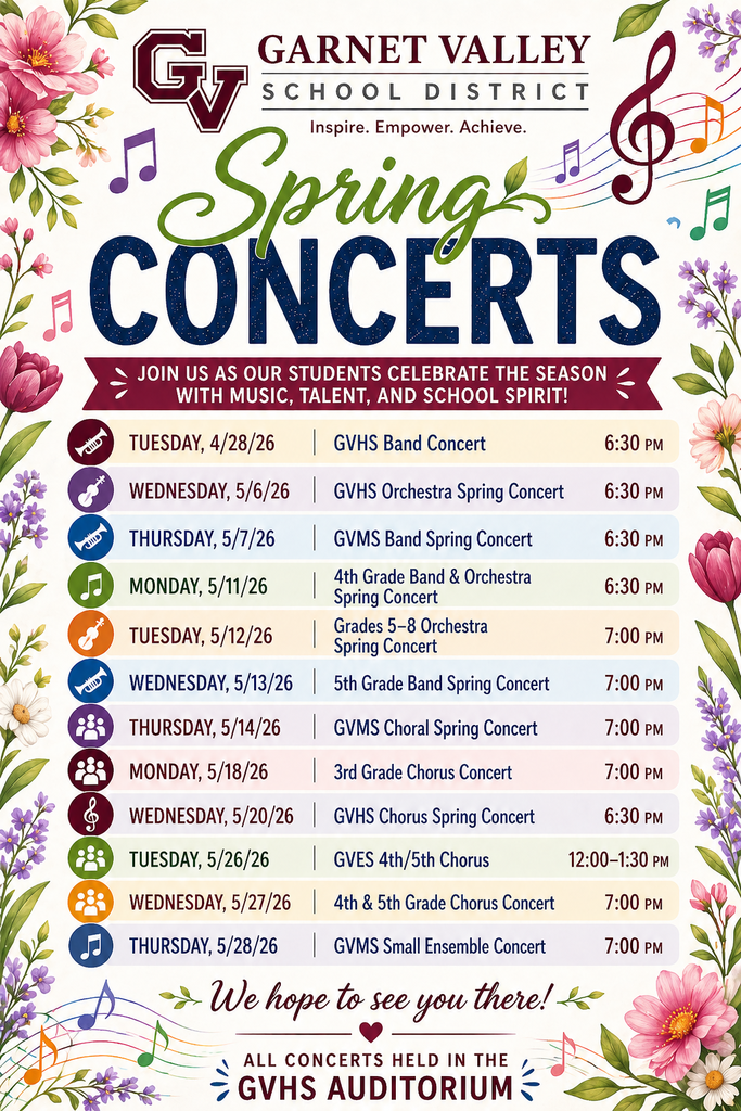 2026 Spring Concert Schedule