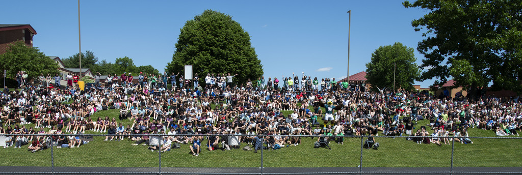 Swoop with large group of Garn Valley Middle School students