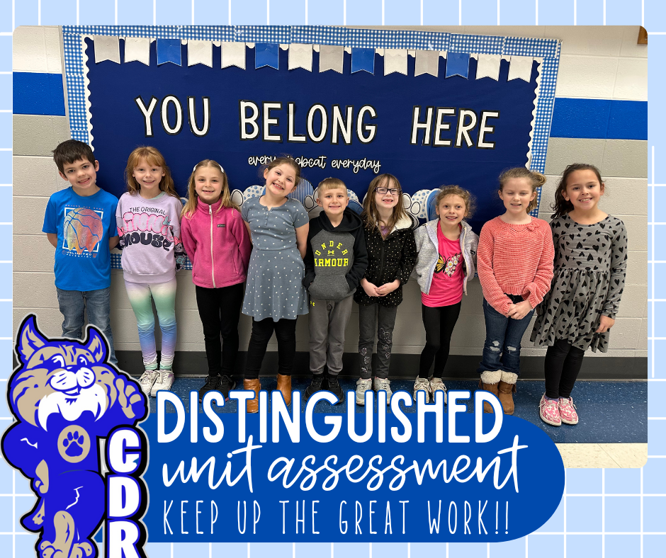 Look at these bobcats go!! We are so proud of your [Distinguished] work in on the last Reading Common Assessment 1st Grade!! Keep up the fantastic work! 