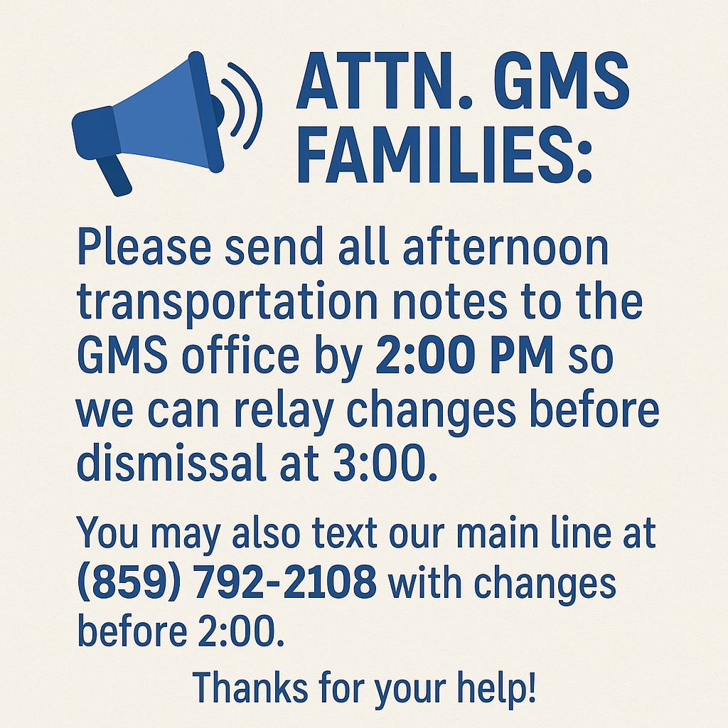 GMS Transportation Changes