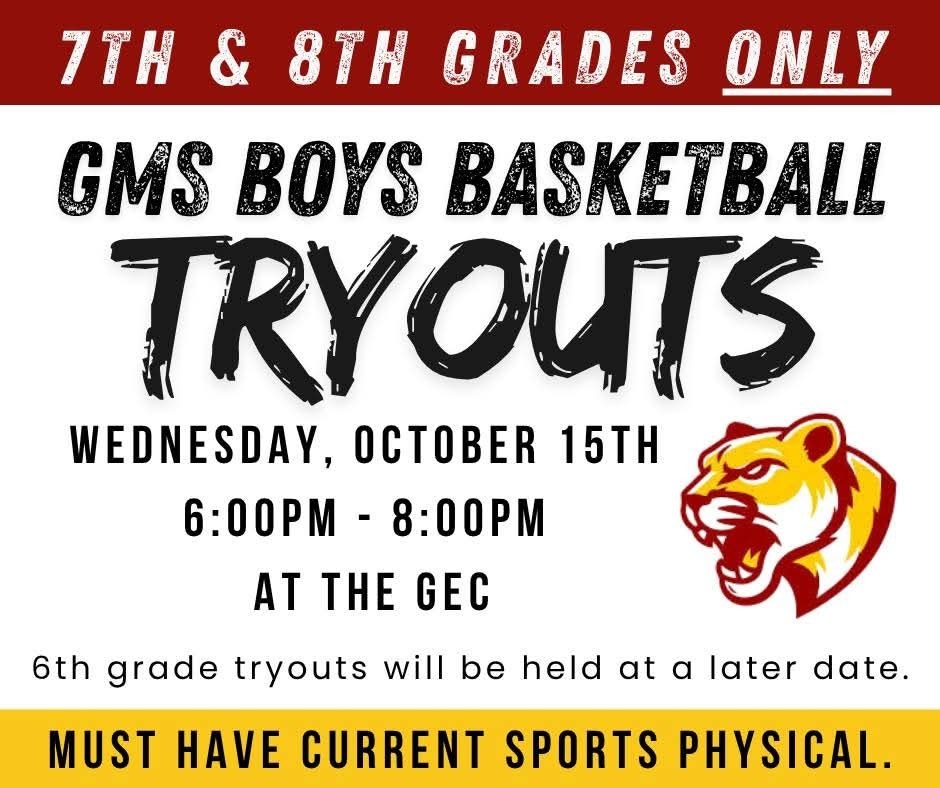 GMS Boys Basketball Tryout Info!