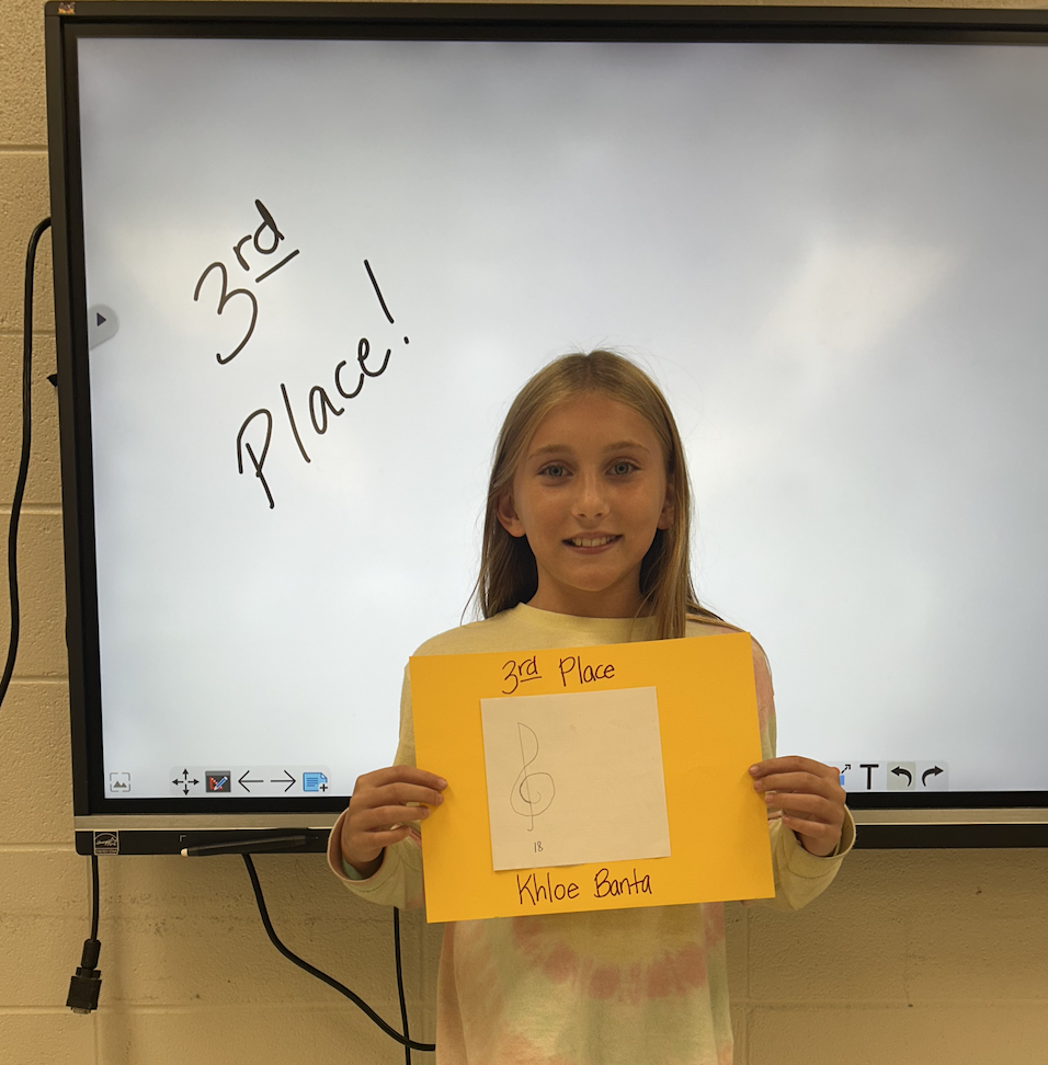 Congratulations to our 5th graders that competed and won the Treble Clef Drawing Competition through music class!