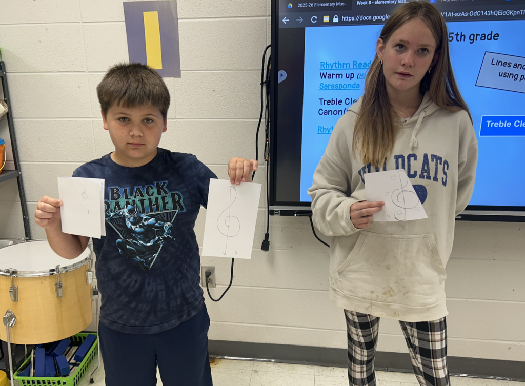 Congratulations to our 5th graders that competed and won the Treble Clef Drawing Competition through music class!