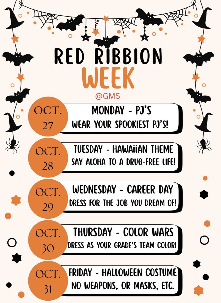 GMS Red Ribbon Week Dress Up Days!