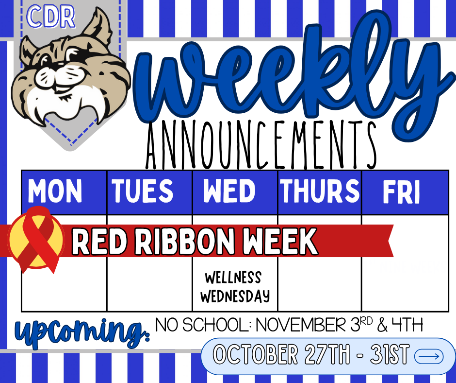 Weekly Announcements: October 27th - 31st