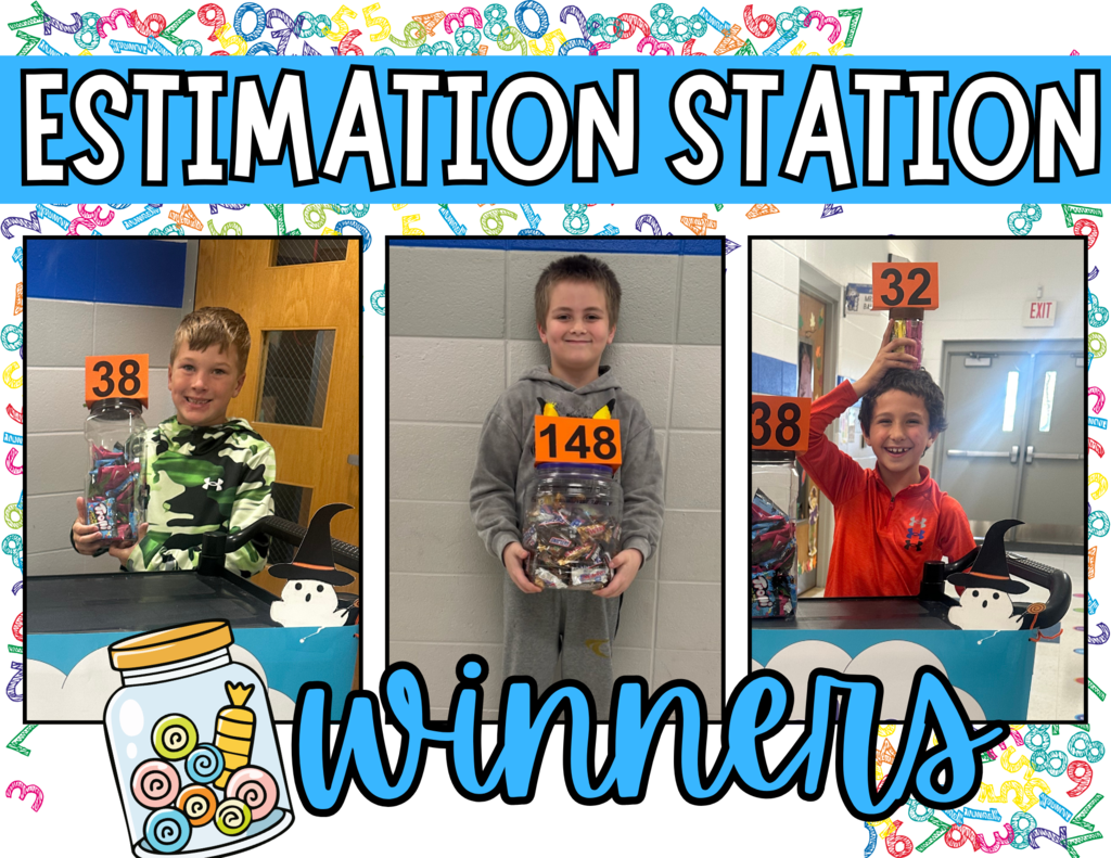 Congratulations to our Excellent Estimators!  Branch, Noah, and Ollie will be enjoying some extra Halloween Treats as the {WINNERS} from the estimation station at the Bobcat Boo Bash!