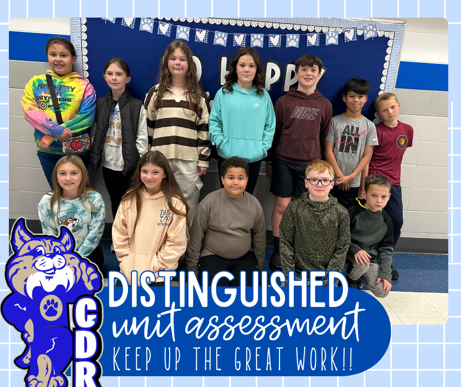 WAY TO GO!!! So proud of this HUGE group of [DISTINGUISHED] bobcats from the 5th Grade MATH Common Assessment! You all rocked it! Keep up the great work