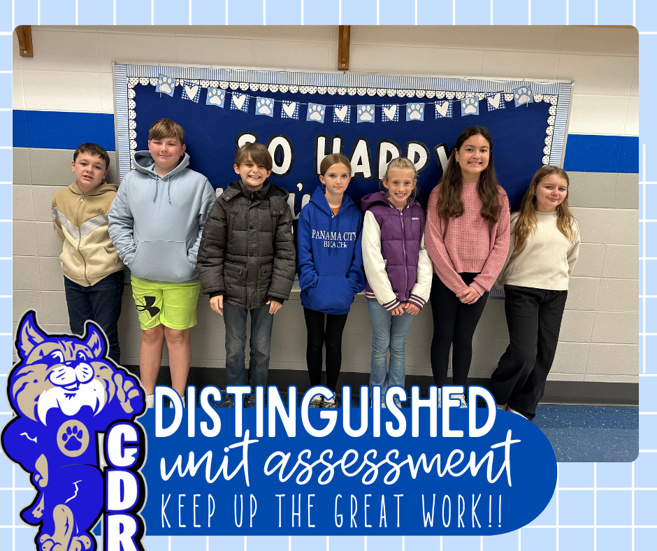 WAY TO GO!!! So proud of this HUGE group of [DISTINGUISHED] bobcats from the 5th Grade MATH Common Assessment! You all rocked it! Keep up the great work