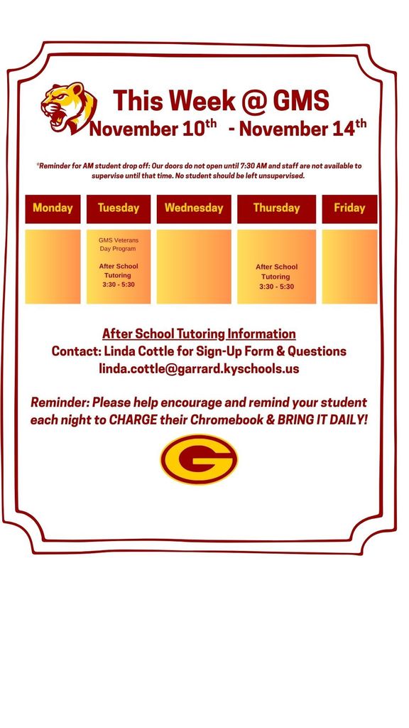 This week at GMS! 11.10.25