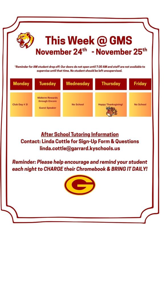 This week at GMS! 11.24.25