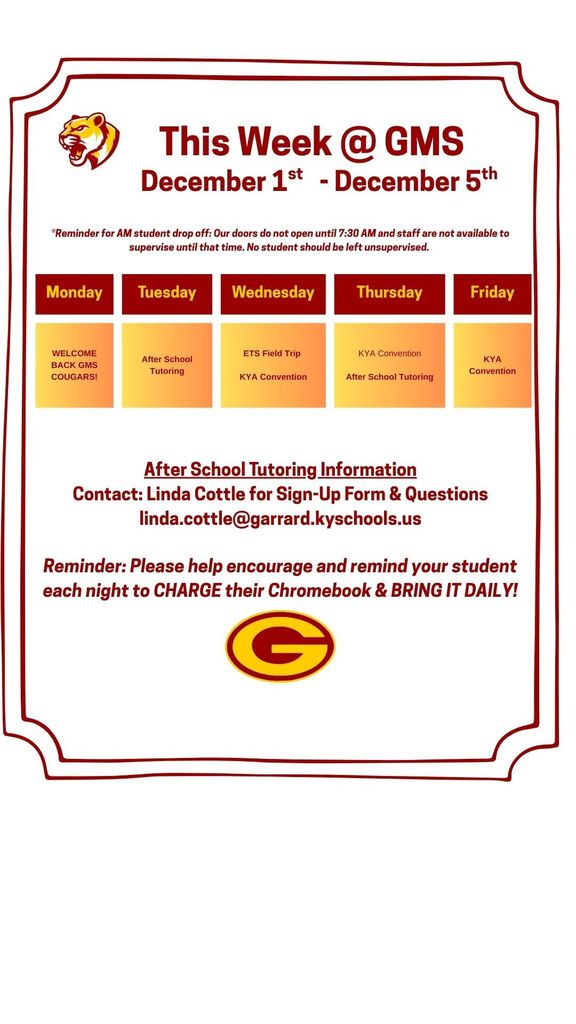 This week at GMS! 12.1.25