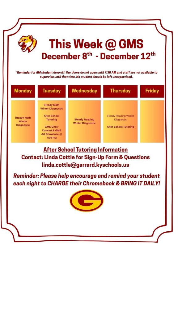 This week at GMS! 12.8.25