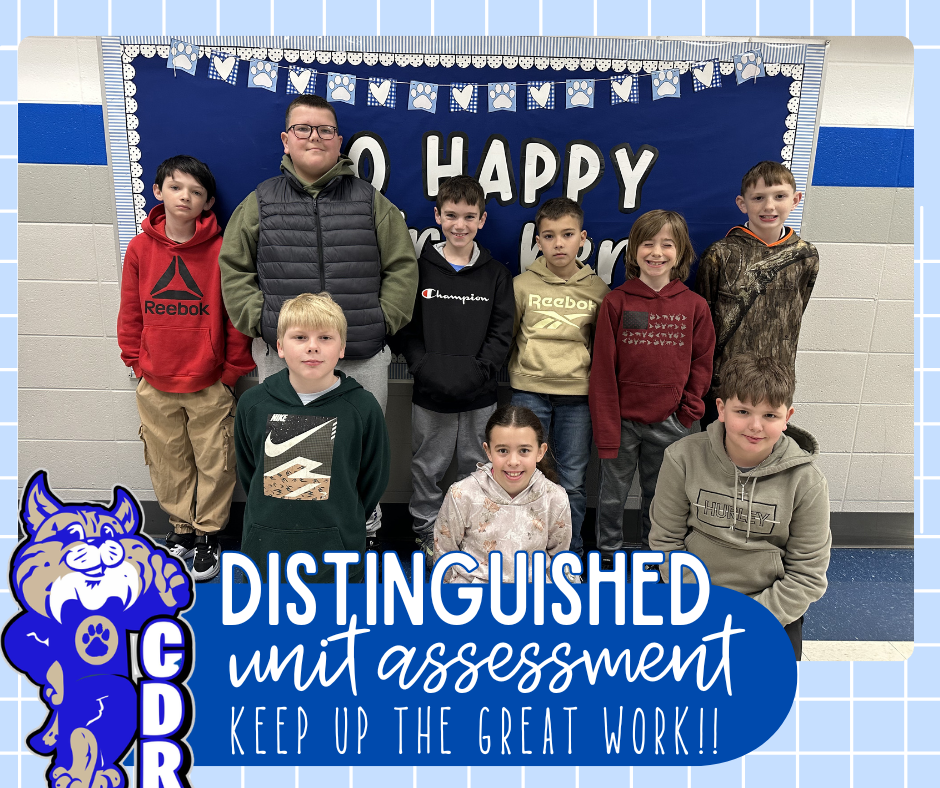 WAY TO GO 4th & 5th Grade! So proud of these bobcats for scoring [DISTINGUISHED] on their most recent Physical Education Assessments! Keep up the awesome work bobcats!