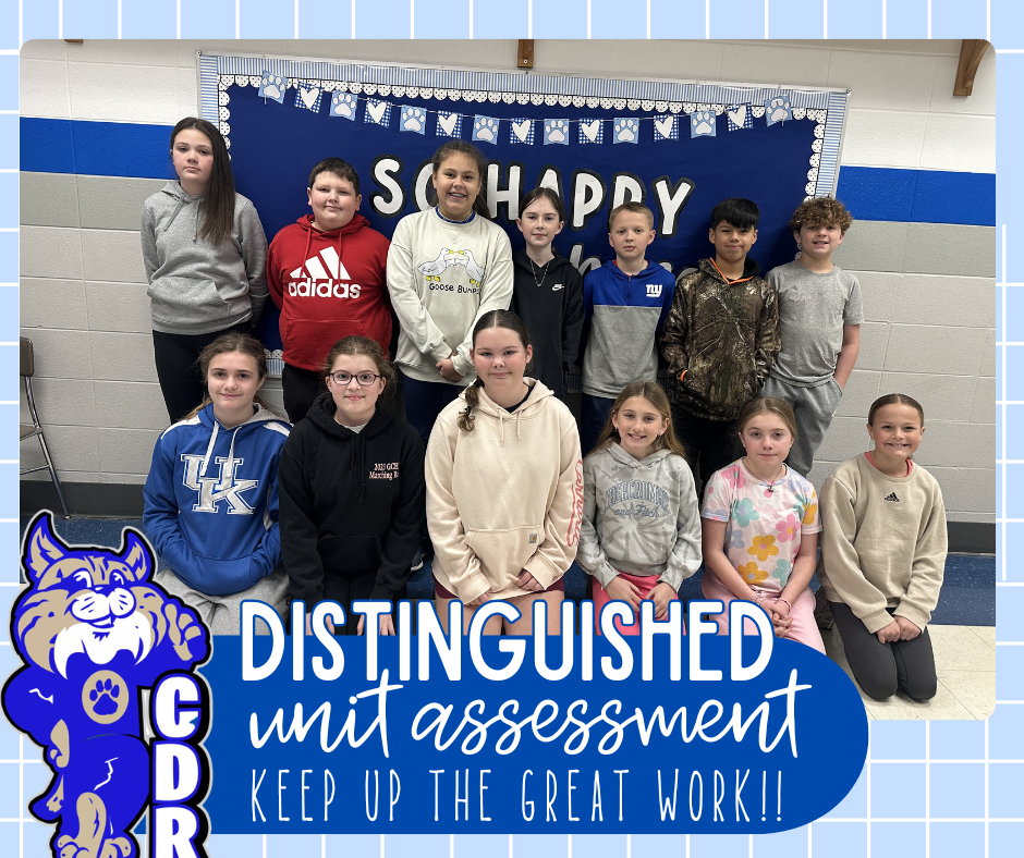 WOW!! Look at all those {DISTINGUISHED} 5th grade Bobcats!! So proud of the hard work you put into your most recent Math District Unit Assessment! You all rocked it!! Keep up the awesome work! 