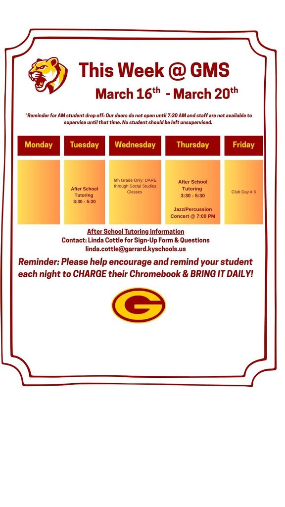 This week at GMS! 3.23.26 