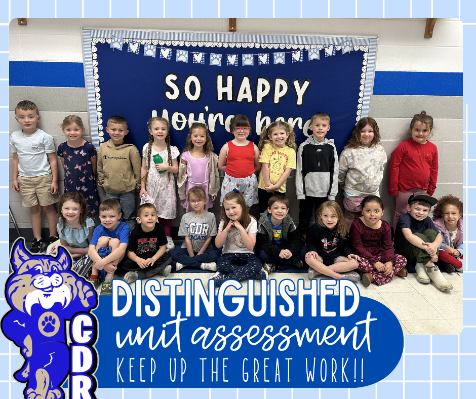 WOW!!! So proud of ALL these kindergartners for scoring [DISTINGUISHED] on their most recent Math District Unit Assessment! We are so proud of you all! Keep up the amazing work!