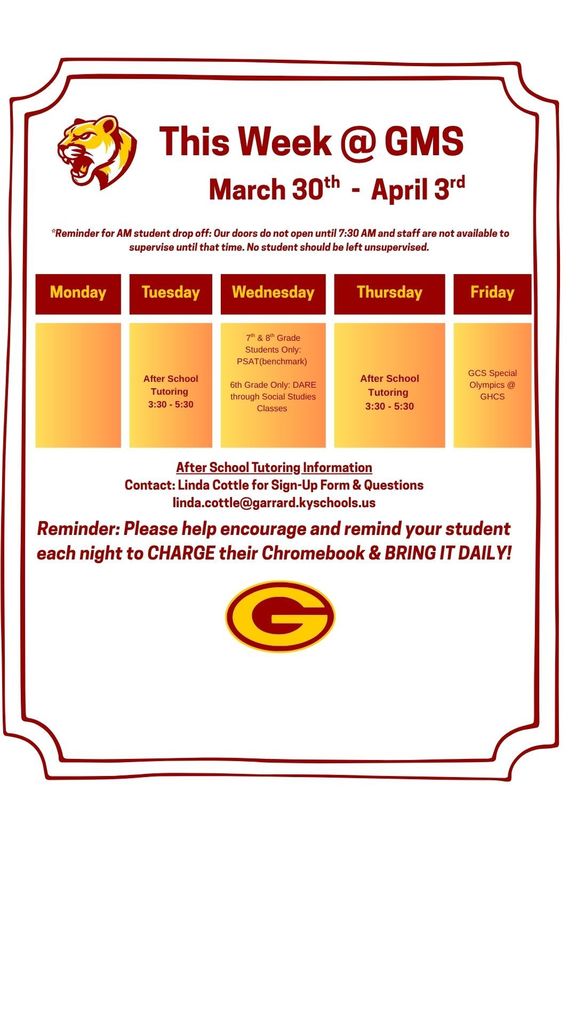 This week at GMS! 3.30.26