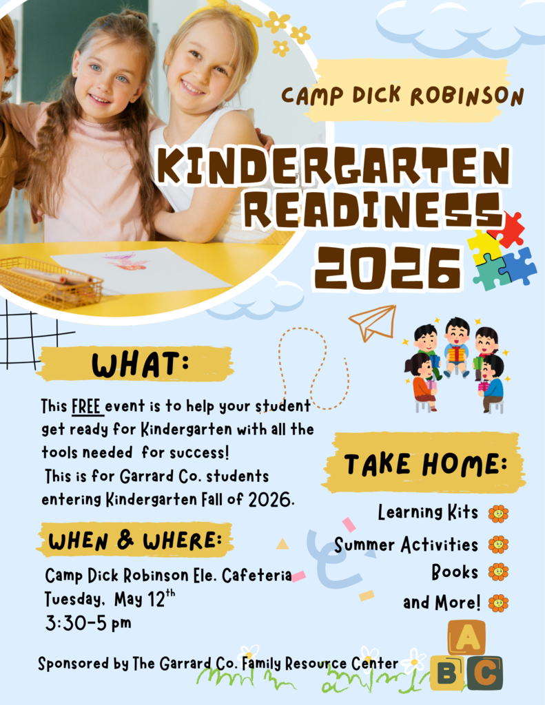 Calling ALL incoming 2026 Kindergarteners! [MARK YOUR CALENDARS} Tuesday, May 12th @CDR Cafeteria [3:30 - 5:00]