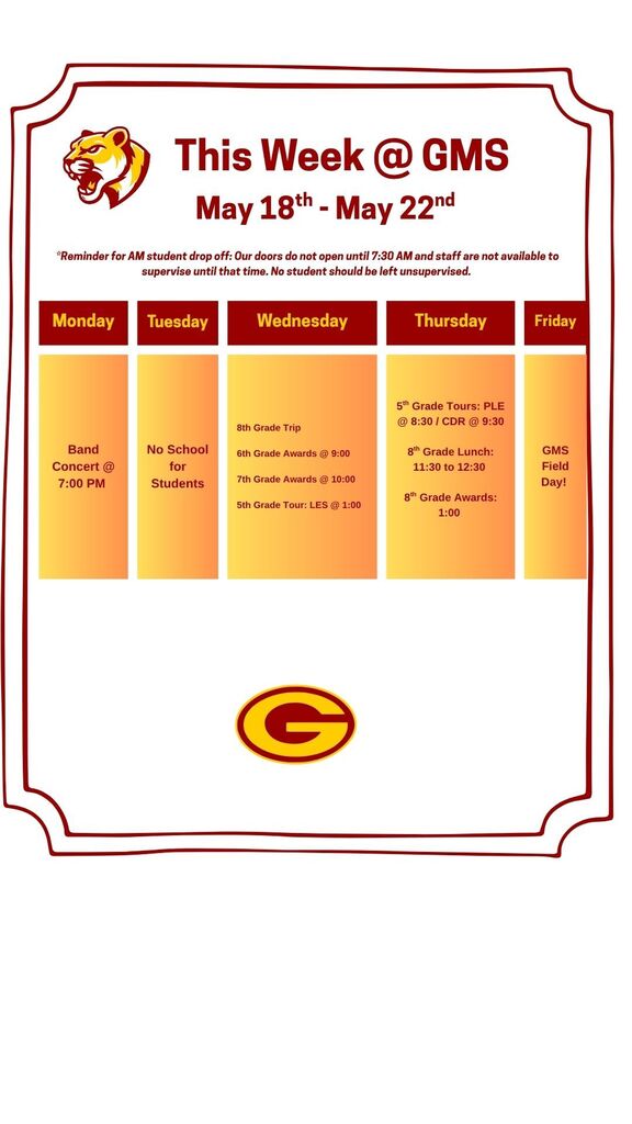 This week at GMS! 5.18.26