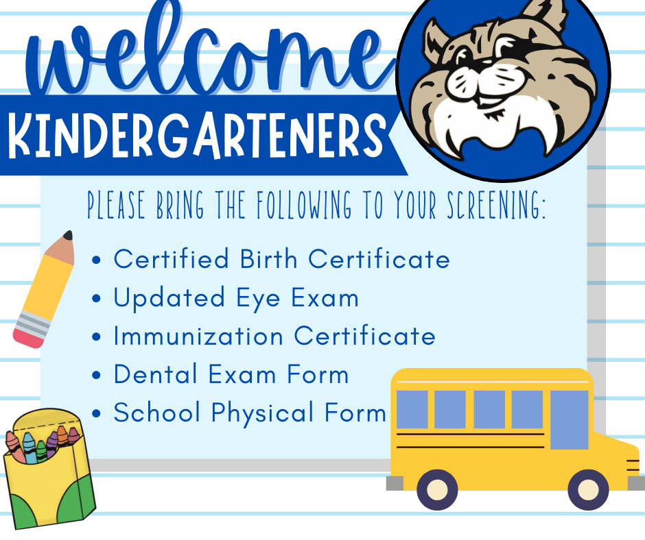 Welcome Kindergarteners! [Reminder] All Kindergarten students will need to complete a screening prior to being placed on a Kindergarten Class List.   Kindergarten Screening slots are available Wed, July 29th and Thurs, July 30th from 5:00 - 7:00.  Call CDR @859-792-6136 to schedule if you haven't already!  Please bring the following documentation to your screening appointment or to Back to School Night. 