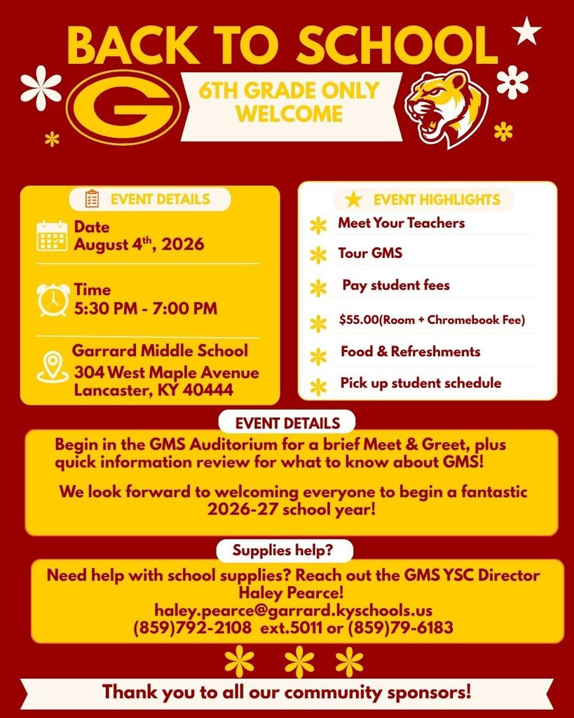 6th Grade BTS Night Info