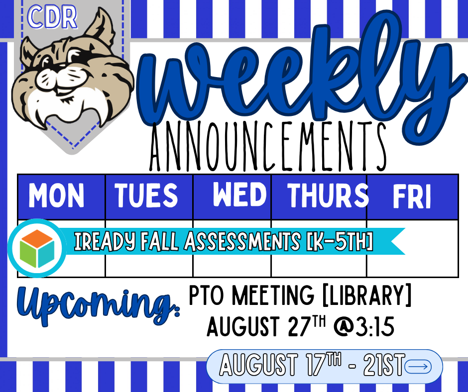 Weekly Updates: August 17th - 21st
