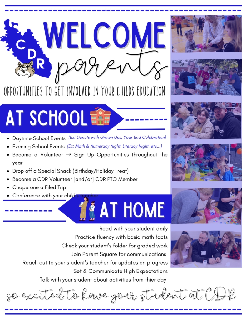 Welcome CDR Parents! We look forward to partnering with you to help your child be successful!