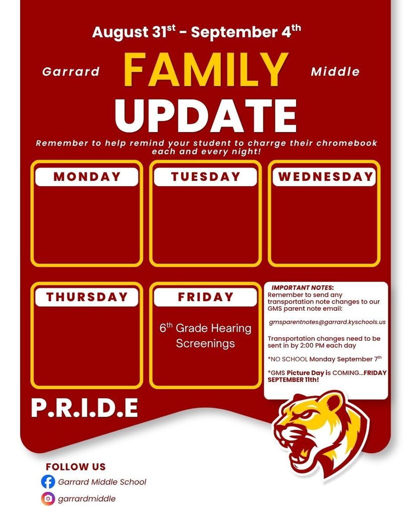 This week at GMS! 8.31.26
