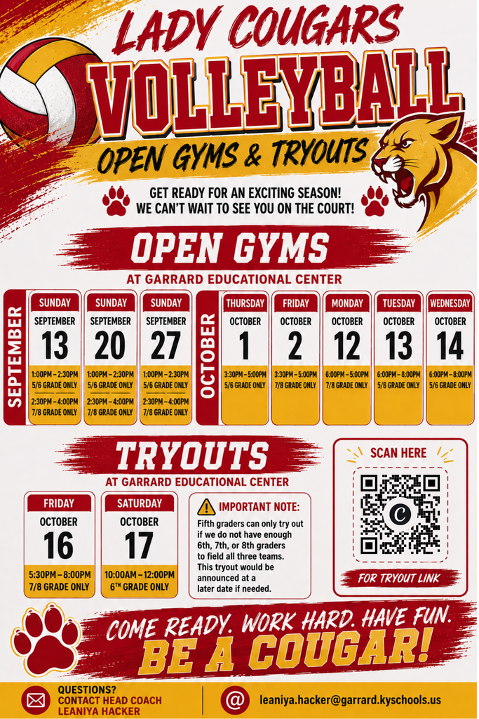 GMS Volleyball Open Gyms & Tryouts