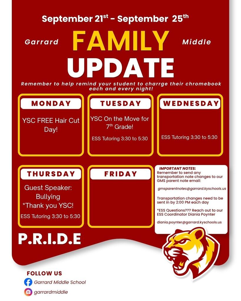 This week at GMS! 9.21.26