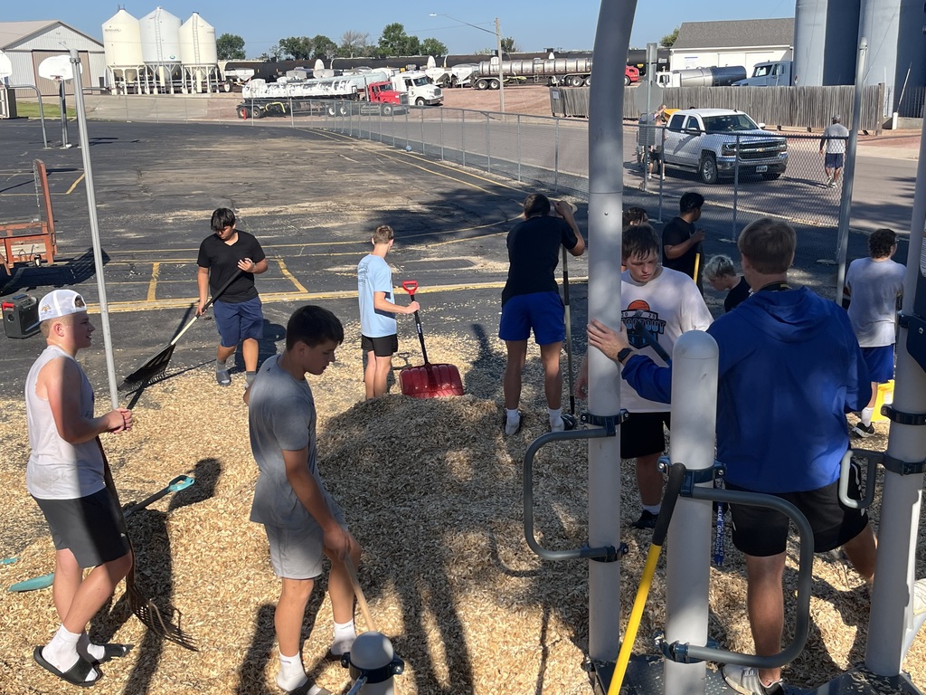 Blue Dragon Football Team Serving Their Community!