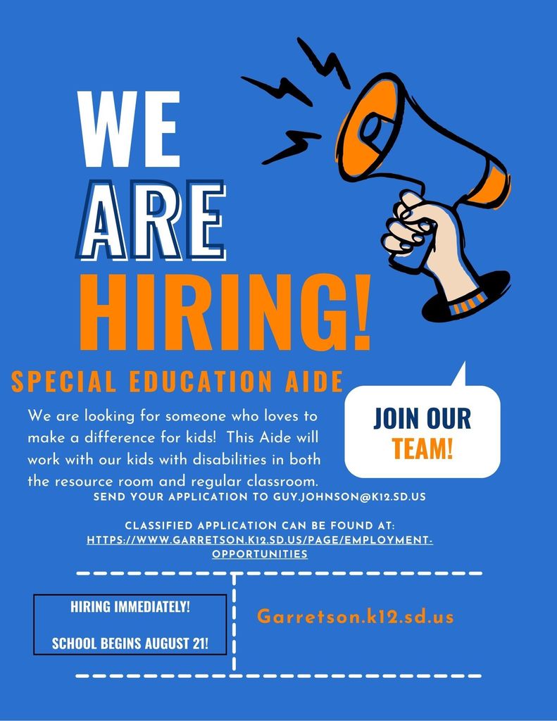 Special Education Aide hiring flyer